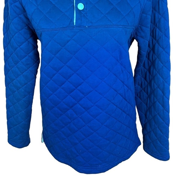 LAUREN JAMES THE LAWSON QUILTED PULLOVER IN ESTATE BLUE WOMEN'S SMALL - Picture 6 of 16